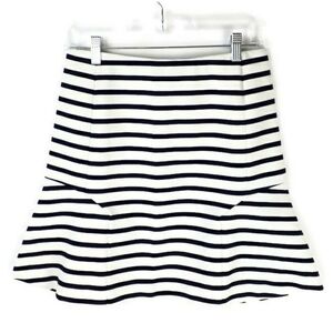 Ann Taylor Blue White Stripe A-Line Knit Mini Skirt Womens Size 2 NWT Nautical